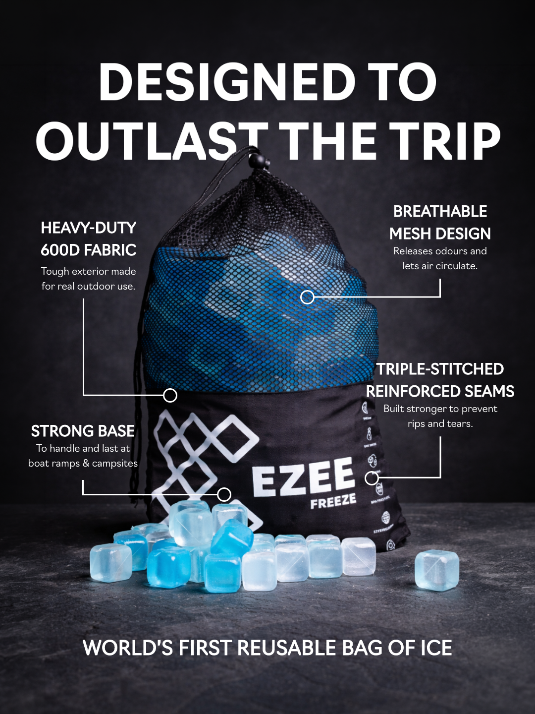 Mega Freeze Blue Ice - 10.5lb Black Bag