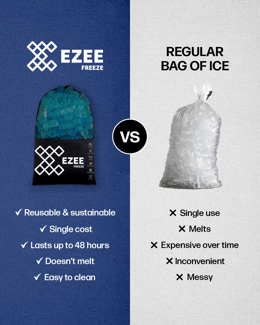 For You ムニバスFREESIADesert Ice Mini Freeze Blue Ice - 3.5lb Black Bag – Ezee Freeze USA